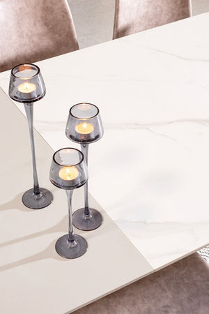 Tavolo "Briva" allungabile rettangolare con piano in ceramica e supporto in mdf