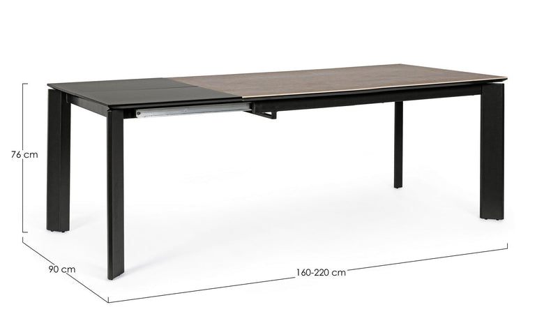 Tavolo "Briva" allungabile rettangolare con piano in ceramica e supporto in mdf