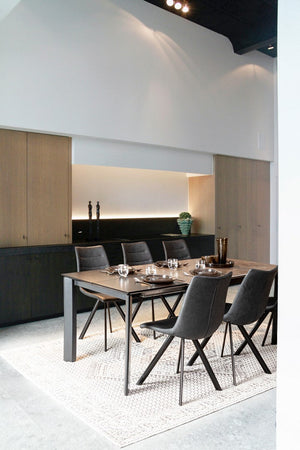 Tavolo "Briva" allungabile rettangolare con piano in ceramica e supporto in mdf