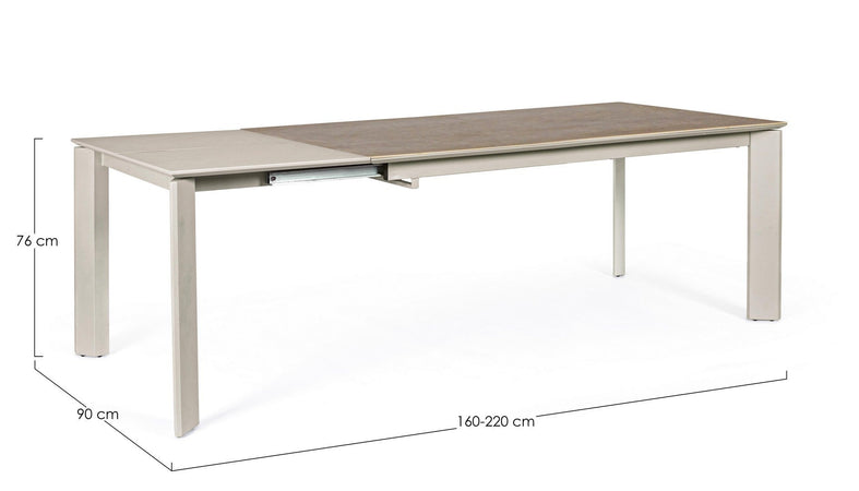 Tavolo "Briva" allungabile rettangolare con piano in ceramica e supporto in mdf