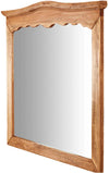 Biscottini Specchiera a muro in legno massello di tiglio finitura naturale L90xPR5xH83 cm Made in Italy