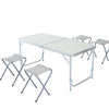 Tavolo Pieghevole Campeggio PicNic 120x60 H 55-70cm con 4 Sgabelli Alluminio