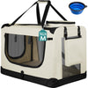 Borsa Trasportino Animali Domestici Pieghevole 60x42 H 44cm Cani e Gatti Beige