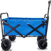 Carrello Pieghevole in Tessuto Oxford con 4Ruote in Gomma e Telaio in Acciaio Blu