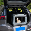 Borsa Trasportino Animali Domestici Pieghevole 70x50 H 52cm Cani e Gatti Grigio