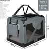 Borsa Trasportino Animali Domestici Pieghevole 70x50 H 52cm Cani e Gatti Grigio