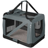 Borsa Trasportino Animali Domestici Pieghevole 70x50 H 52cm Cani e Gatti Grigio