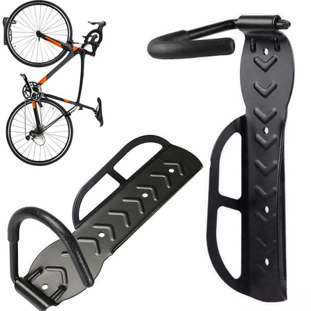 Kit 2 Staffe Porta Bicicletta Muro Pieghevole in Acciaio Gancio Supporto Bike