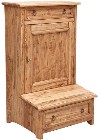 Biscottini Inginocchiatoio in legno massello di tiglio finitura naturale L60xPR47xH96 cm. Made in Italy