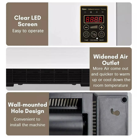 TERMOVENTILATORE RISCALDATORE CONDIZIONATORE PORTATILE DA PARETE VENTILATORE