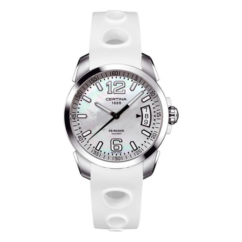 Orologio CERTINA uomo DS ROOKIE datario gomma bianco / mop