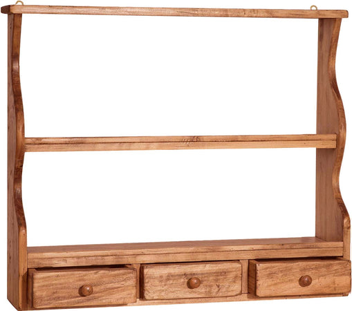 Biscottini Piattaia Country in legno massello di tiglio finitura naturale L79xPR18xH68 cm. Made in Italy