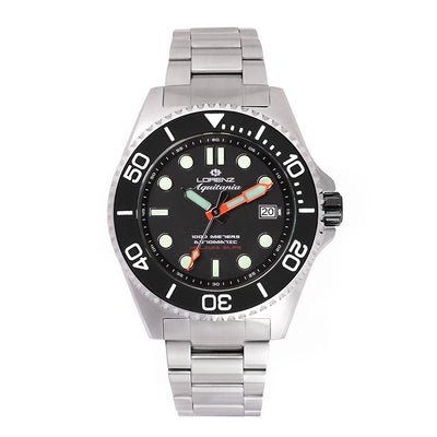 Orologio LORENZ uomo Aquitania automatico 1000 M acciaio / nero