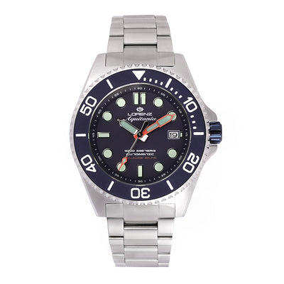 Orologio LORENZ uomo Aquitania automatico 1000 M acciaio / blu