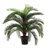 Pianta artificiale Palma Cycas con foglie e rami in PE, vaso in plastica