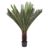 Pianta artificiale Palma Cycas con foglie e rami in PE, vaso in plastica