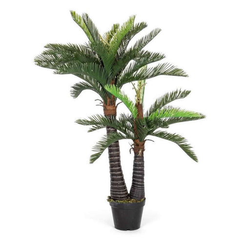 Pianta artificiale Palma due tronchi, da 36 foglie, 150 cm