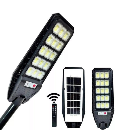 LAMPIONE SOLARE LED 6500K 100W 200W 300W 400W SENSORE TELECOMANDO E STAFFA IP65