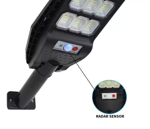 LAMPIONE SOLARE LED 6500K 100W 200W 300W 400W SENSORE TELECOMANDO E STAFFA IP65