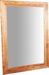 Biscottini Specchiera rettangolare a muro in legno massello di tiglio finitura naturale L90xPR3xH120 cm Made in Italy