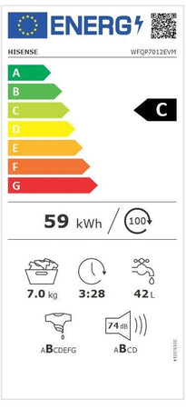 Hisense WFQP7012EVM Lavatrice Caricamento Frontale 7kg 1200 Giri/min Classe C Bianco