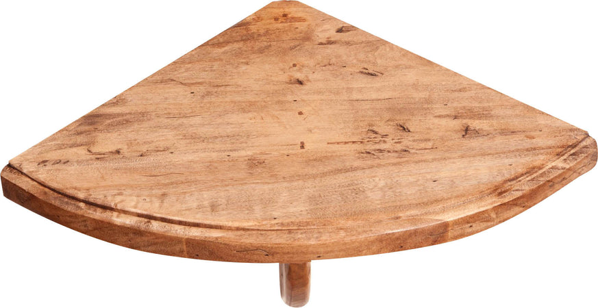 Biscottini Mensola angolare da parete in legno massello di tiglio finitura naturale L28xPR40xH30 cm Made in Italy