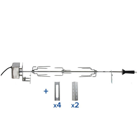 Girarrosto Premium con motore elettrico spiedo e forche per rosticceria