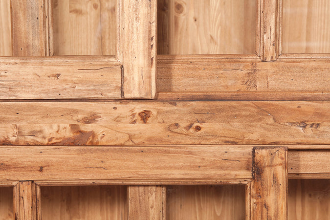 Biscottini Libreria Vetrina Biscottini Legno Tiglio 4 Ripiani Ante Scorrevoli 154x37x212