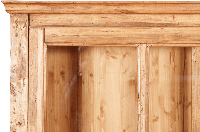 Biscottini Libreria Vetrina Biscottini Legno Tiglio 4 Ripiani Ante Scorrevoli 154x37x212