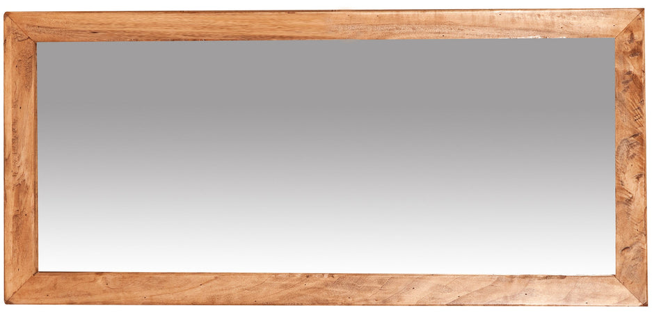 Biscottini Specchiera rettangolare da muro in legno massello di tiglio finitura naturale L37xPR3xH80 cm Made in Italy