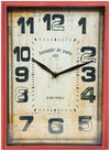 Biscottini Biscottini Orologio da Tavolo Ferro Rosso Anticato Vintage 24x24x39 Batteria
