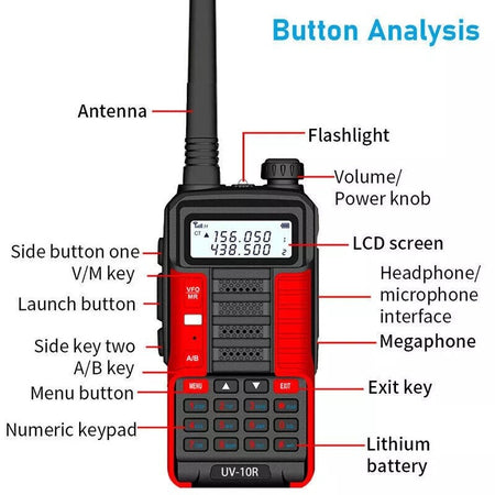 RADIO BAOFENG UV-10R RICETRASMITTENTE VHF/UHF Dual Band 136-174 MHZ400-520