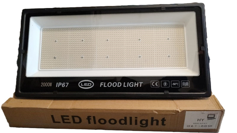 FARO LED SMD 2000W SLIM FLOOD LIGHT PROIETTORE luce fredda Esterno IP67 90LM/W