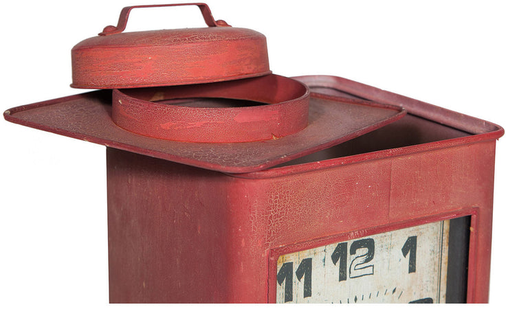 Biscottini Biscottini Orologio da Tavolo Ferro Rosso Anticato Vintage 24x24x39 Batteria