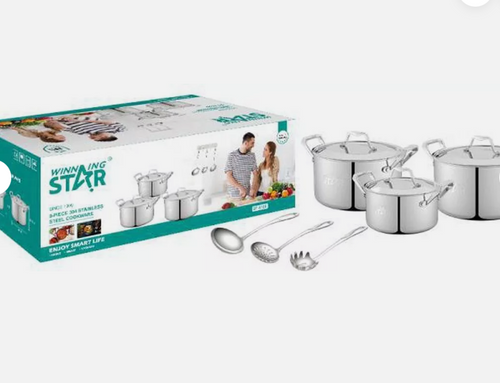 SET DI PENTOLE 9 PZ Alluminio pressofuso + acciaio inossidabile a strati St-5100