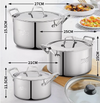 SET DI PENTOLE 9 PZ Alluminio pressofuso + acciaio inossidabile a strati St-5100