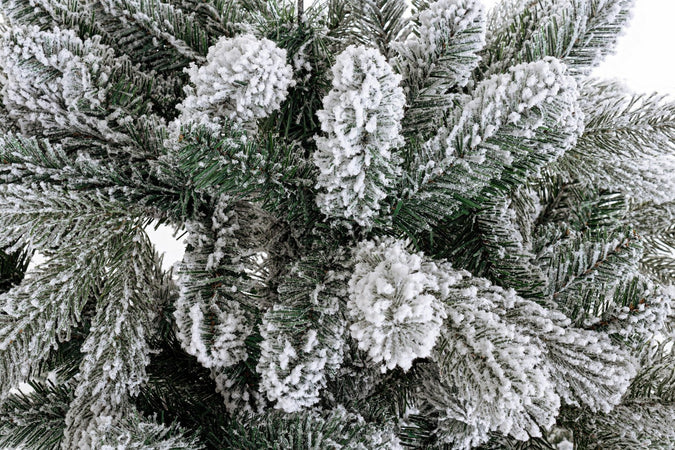 Albero di Natale pendente innevato, pino da soffitto "Fiemme" in PE Effetto Real Touch