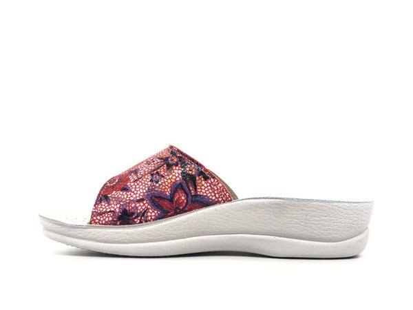 INBLU Ciabatta donna aperta con strappo rosso