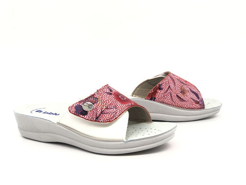 INBLU Ciabatta donna aperta con strappo rosso