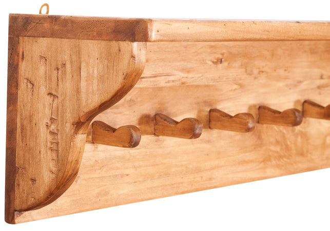 Biscottini Attaccapanni Mensola Biscottini Legno Massello Tiglio Naturale 157x22x25 Made