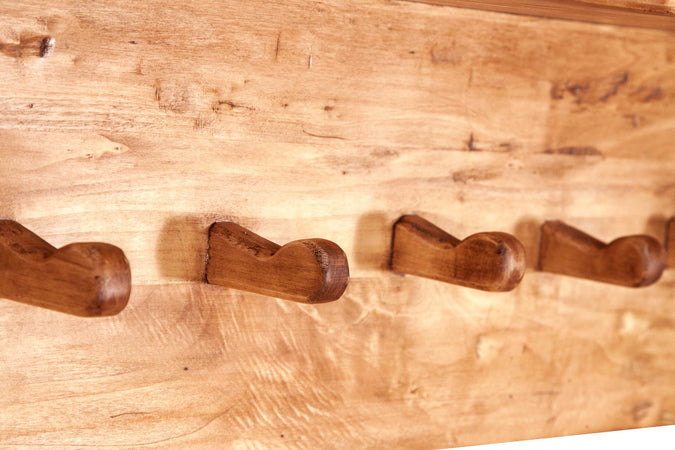 Biscottini Attaccapanni Mensola Biscottini Legno Massello Tiglio Naturale 157x22x25 Made