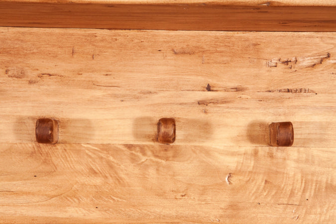 Biscottini Attaccapanni a mensola in legno massello di tiglio finitura naturale L157xPR22xH25 cm. Made in Italy