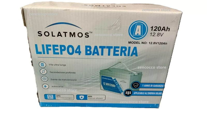 BATTERIA 120Ah 12.8V 1536wh AL LITIO FERRO FOSFATO LiFeP04 Fecondazione profonda
