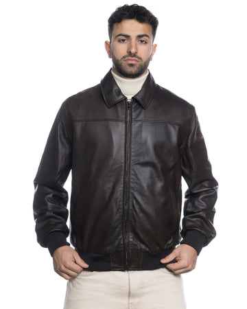Giacca Bomber Uomo Testa di Moro in vera pelle