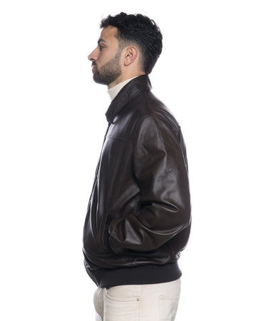 Giacca Bomber Uomo Testa di Moro in vera pelle