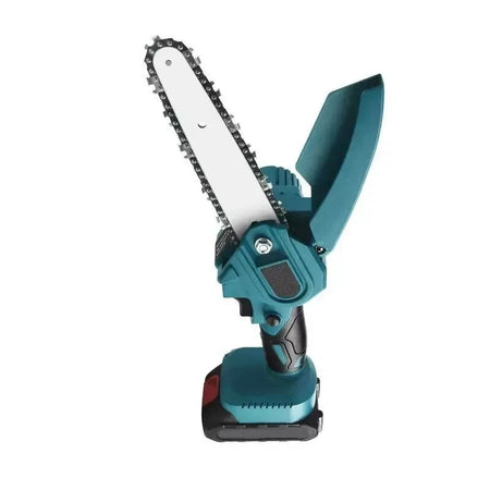 Kit potatura cesoia forbice + mini sega 6 pollici 2 batterie con asta telescopica snodo 175°