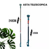 Kit potatura cesoia forbice + mini sega 6 pollici 2 batterie con asta telescopica snodo 175°