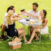 Tavolo Pieghevole Campeggio PicNic 120x60 H 55-70cm con 4 Sgabelli Alluminio