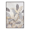 Quadro Bold stampa su tela foglie dorate con cornice MDF per arredo casa