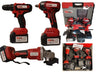 kit 3in1 FLEX Smerigliatrice 125MM Trapano Avvitatore e Impulsi 2 Batterie 4.0Ah